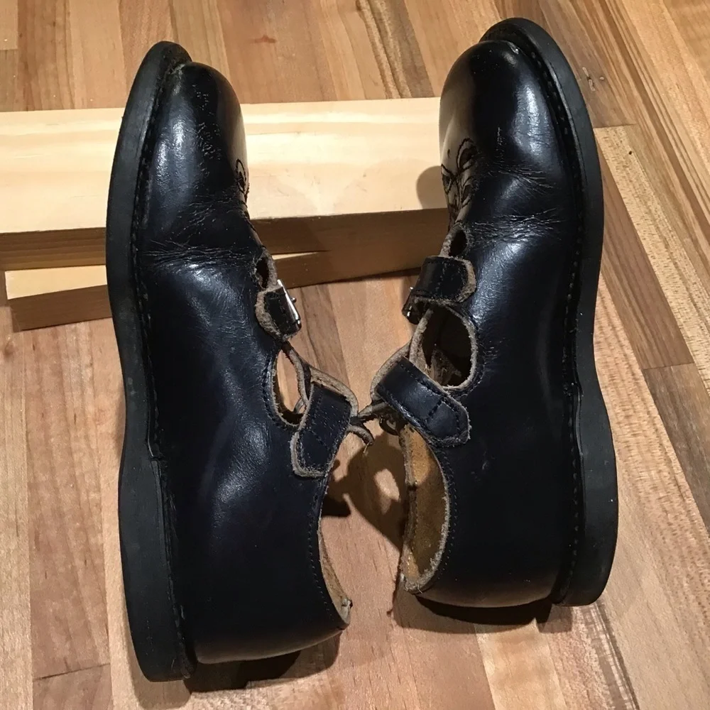 Vintage Buster Brown double t-strap Mary-Janes. Black size infant 4 - 4.5.